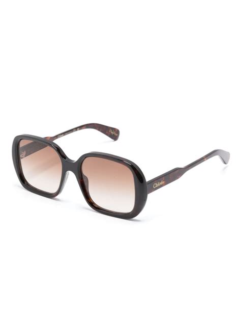 chloe occhiali da sole neri|Chloé Eyewear Occhiali Da Sole Squadrati .